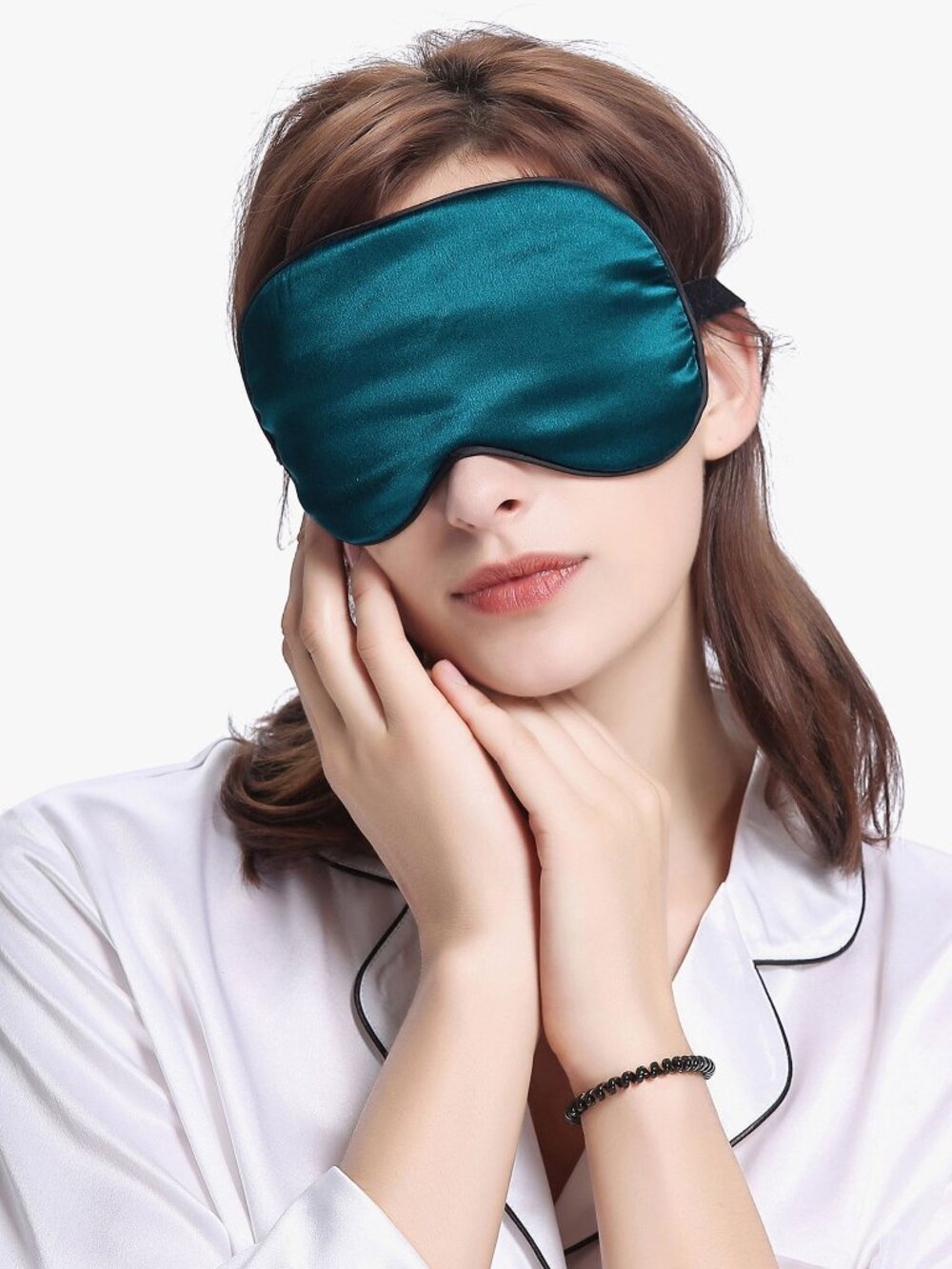 LILYSILK 100% Silk Sleep Eye Mask – Turquoise/Teal – New in Box